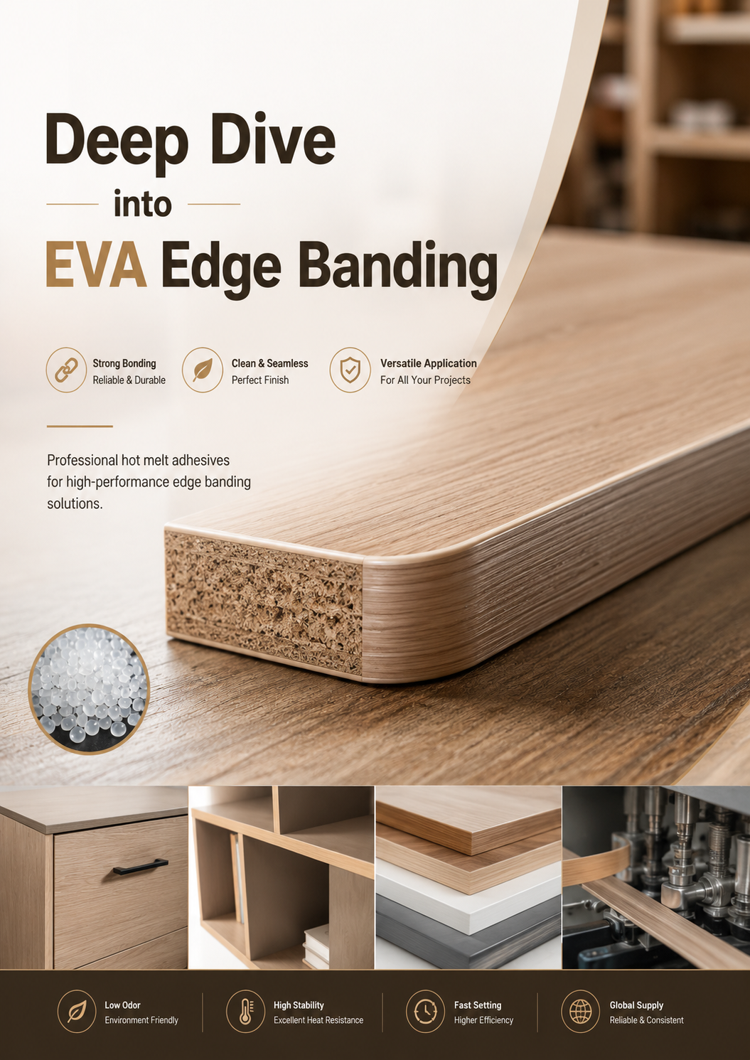 최신 회사 블로그 엣지 밴딩 품질을 높이는 것: 우리 보고타 전시회와 첨단 EVA 핫 펠트 접착제의 힘